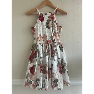 Bailey Blue lace floral halter cocktail dress size Small‎ cottagecore fairy